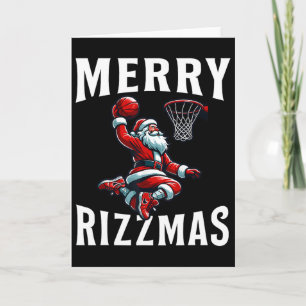 Cartão Feliz Rizzmas Engraçado Natal Papai Noel Esqueleto