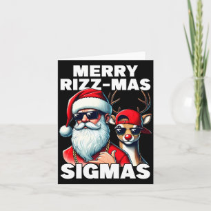 Cartão Feliz Rizzmas Sigmas Geração Alpha Natal Divertido