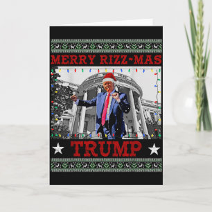 Cartão Feliz Rizzmas Trump Engraçado Humorístico Trump Da