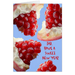 Cartão Feliz Rosh Hashanah por Pai, Pomegranato