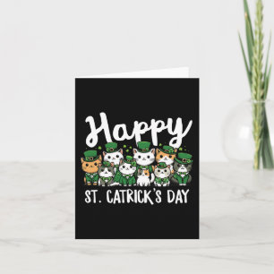 Cartão Feliz Rua Catricho Dia de São Patrício Gato Leprec