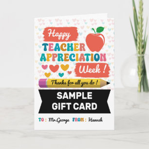 Cartão feliz semana de apreciação ao professor, apreciaçã