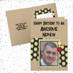 Cartão Feliz sobrinho de aniversário, foto vermelha