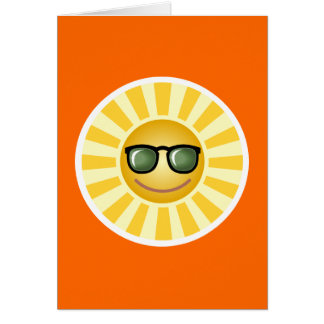 Cartão Feliz Sol sorridente