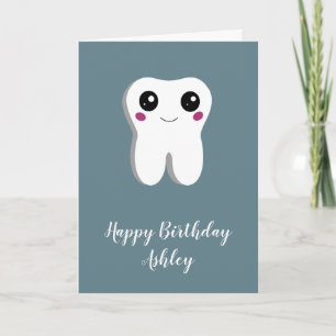 Cartão Feliz Sorriso Odontológico Dente Fofo Aniversário