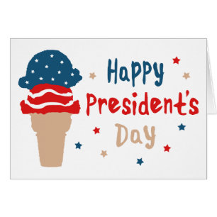 Cartão Feliz sorvete patriótico do dia do presidente