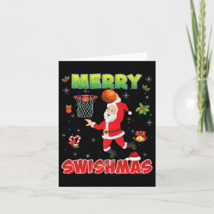 Cartão Feliz Swishmas Christmas Bysketbyll Ugly Papai noe