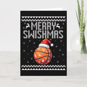Cartão Feliz Swishmas Natal Sketll Suéter Feio para Joven
