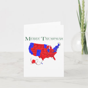 Cartão Feliz Trumpmas Engraçado Mapa Eleitoral Xmas Luz