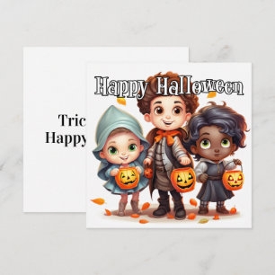 Cartão Feliz Truque De Halloween Ou Tratar Para Crianças