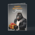 Cartão Feliz Tuxedo Gorilla Funny Birthday<br><div class="desc">Vestido para impressionar,  este gorila de tonto está pronto para entregar sorrisos e um presente especial no estilo.</div>