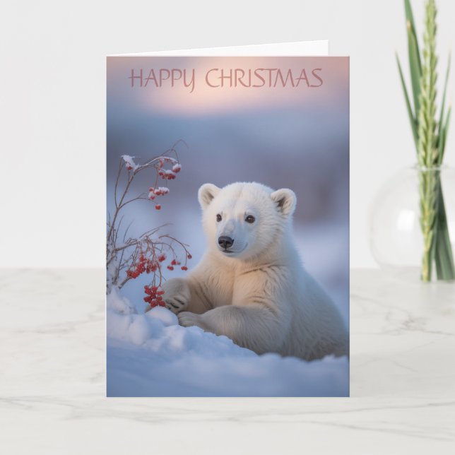 Cartão Feliz Urso de Natal (Frente)