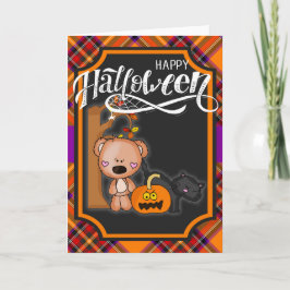 Cartão Feliz Urso de Teddy Halloween