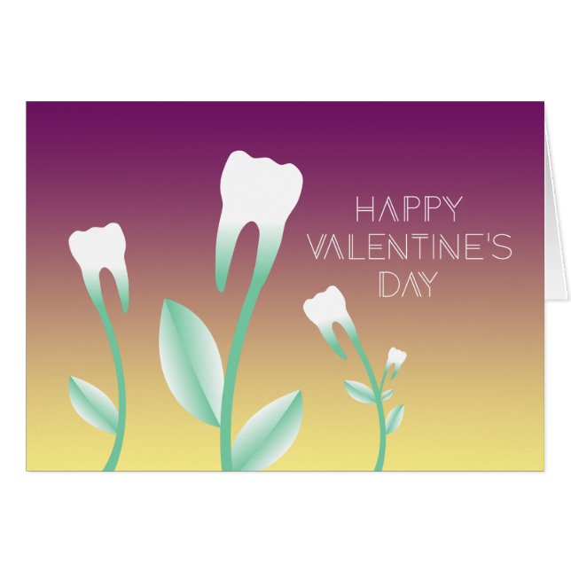 Cartão FELIZ VALENTINES DAY florescendo dentes (Frente Horizontal)