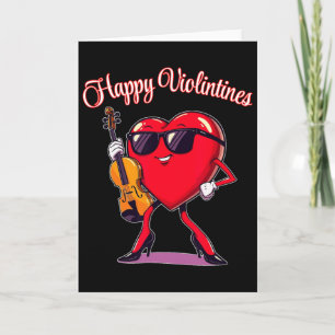 Cartão Feliz Violinista Violino Coração Música Amor no Di