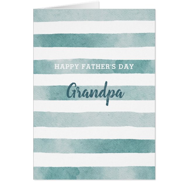 Cartão Feliz vovô dia de os pais. Náutica com aquarela (Frente)