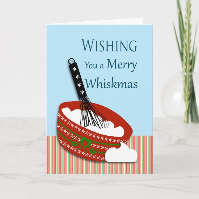 Cartão Feliz Whiskmas, Natal para um Cozinheiro, Confeite (Frente)
