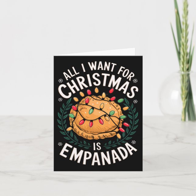 Cartão Feliz Xmas Tudo Que Quero Para A Empanada De Natal (Frente)