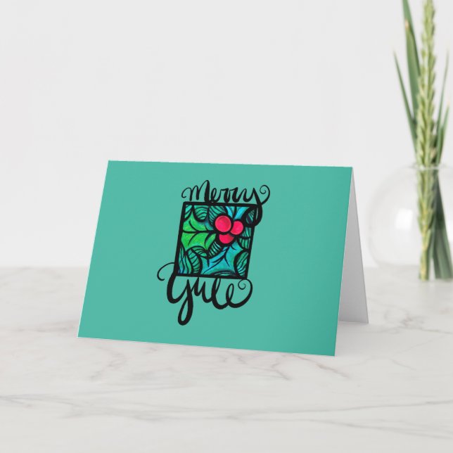 Cartão Feliz Yule (Frente)