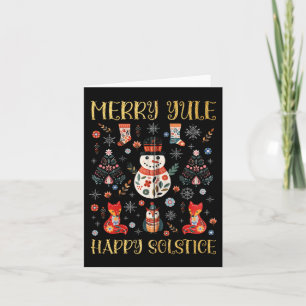 Cartão Feliz Yule Feliz Solstício Cottagecore Escandinavo