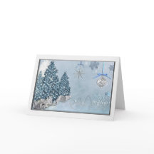 Felizes Feriados Árvores Azuis no Natal