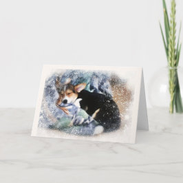 Cartão Felizes Feriados Dormindo Puppy