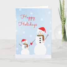 Felizes Feriados Snowman Santa Hat