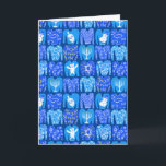 Cartão Felizes Feriados Ugly Hannukah Sweater<br><div class="desc">Cartão de saudação personalizável com um padrão divertido na frente. Adicione ou edite seu próprio texto ao dentro da placa. Verifique meu compro para mais cores,  padrões e designs de cartão,  além de itens correspondentes também!</div>