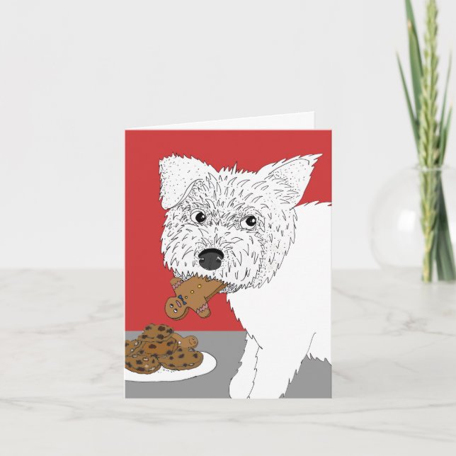 Cartão Felizes Férias do Ladrão de Biscoitos (Frente)