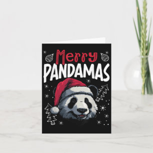 Cartão Felizes Pandamas Engraçado Panda de Natal