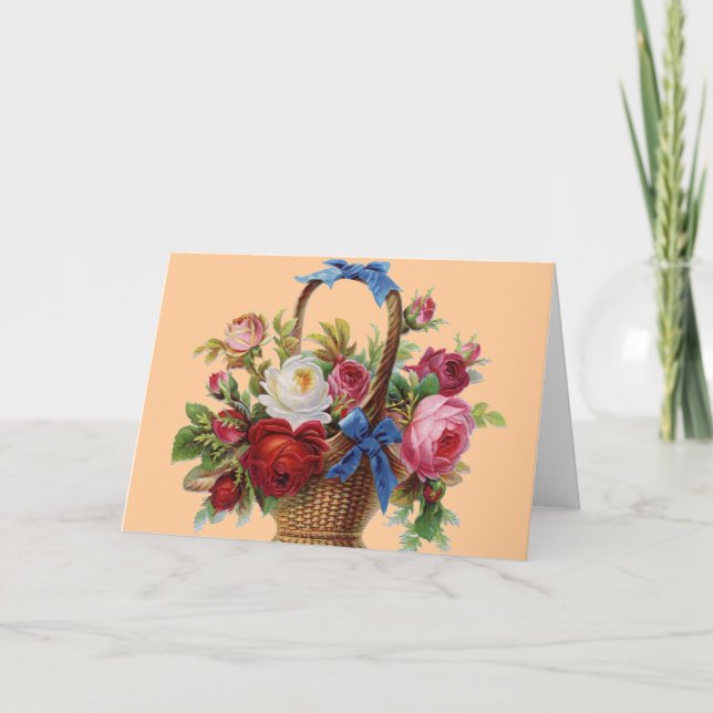 Cartão Felizes Rosas de aniversário (Frente)