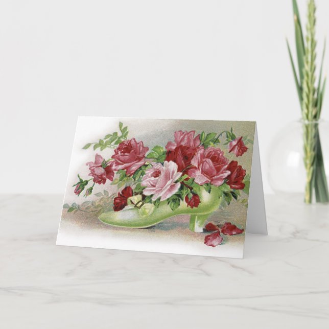 Cartão Felizes Rosas de aniversário (Frente)