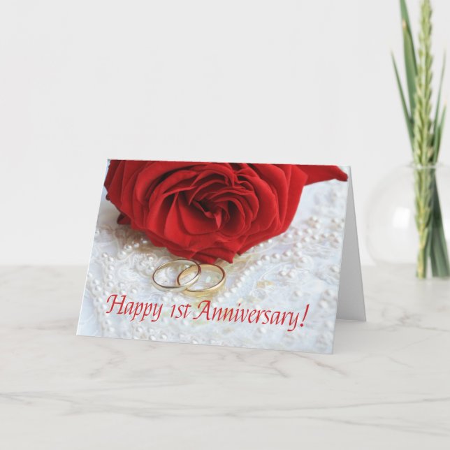 Cartão Felizes rosas de aniversário de 1rua (Frente)