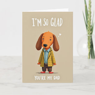 Cartão Felizmente Você é Meu Pai Carta de Arte de Cachorr