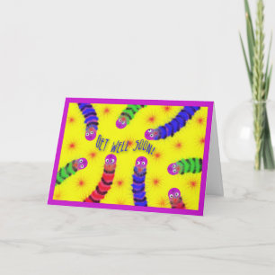 Cartão Felpudo De Verme Em Breve