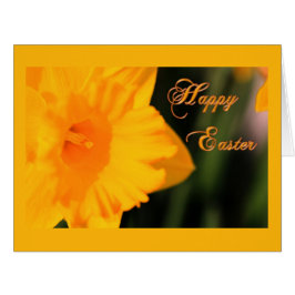 Cartão Felz pascoa Amarelo Flor Daffodilo do Primavera