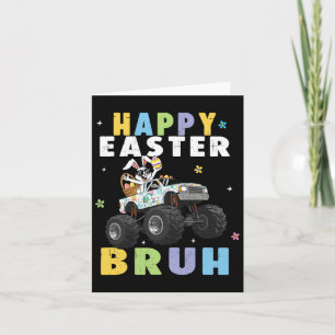 Cartão Felz pascoa Bruh Funny Monster Bunny Ovos B