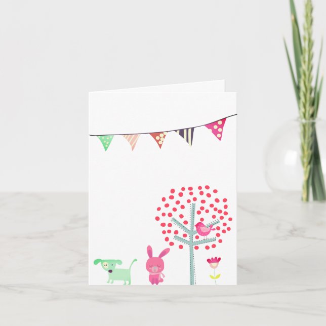 Cartão Felz pascoa Bunny (Frente)
