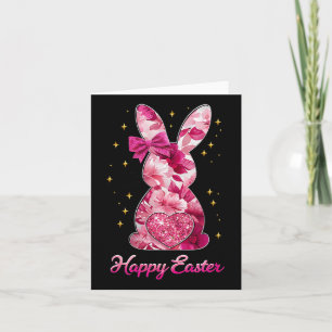 Cartão Felz pascoa Bunny Coquette Arco Rosa Chinoi