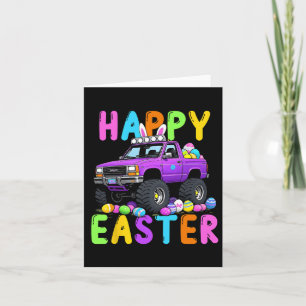 Cartão Felz pascoa Bunny Monter Caminhão Engraçado Loucur