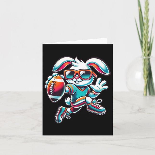 Cartão Felz pascoa Bunny Quarterback Receptor B (Frente)