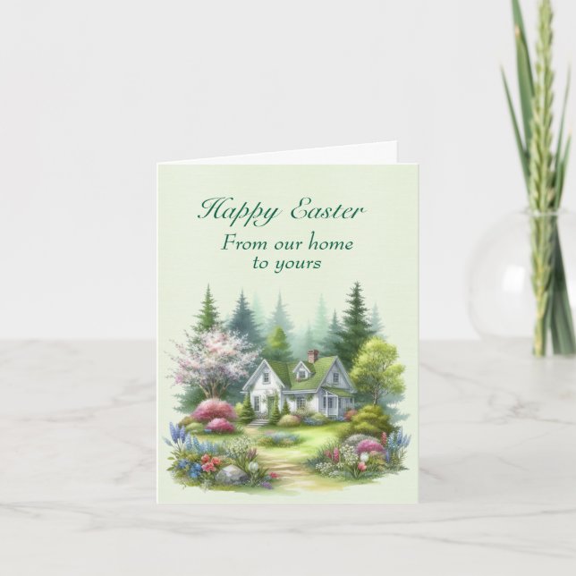 Cartão Felz pascoa Da Nossa Casa Para A Sua (Frente)