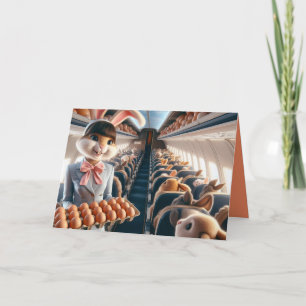 Cartão Felz pascoa de Bunny Engraçado de Avião