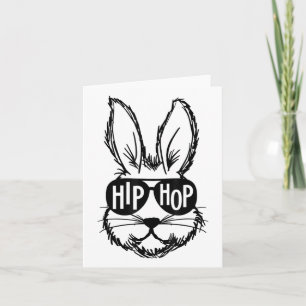 Cartão Felz pascoa De Hip Hop Rosto Coelho Com Pulmões Ho