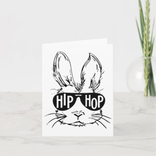 Cartão Felz pascoa De Hip Hop Rosto Coelho Com Pulmões Ho