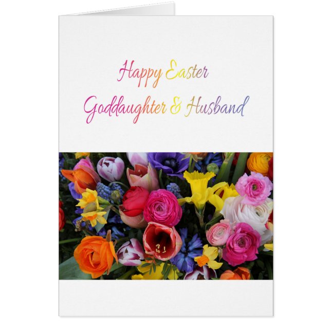 Cartão Felz pascoa Godchild & Husband (Frente)