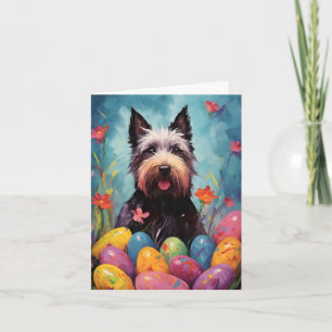 Cartão Felz pascoa Terrier escocês