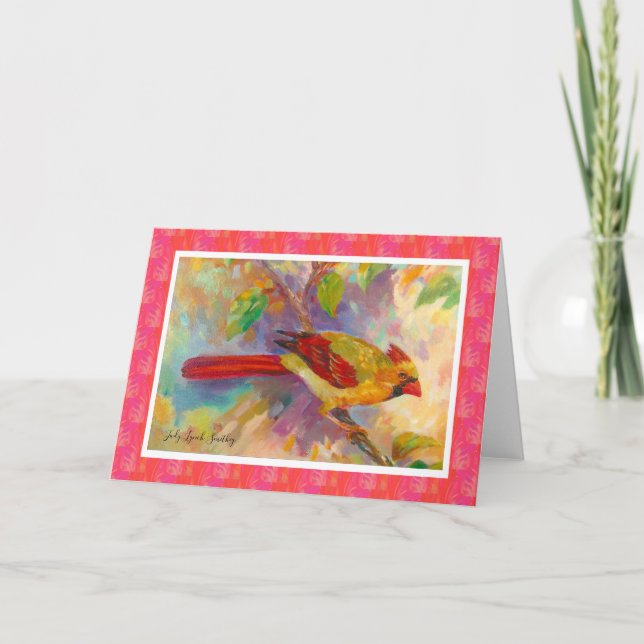 Cartão Female Cardinal Blank Note Card (Frente)