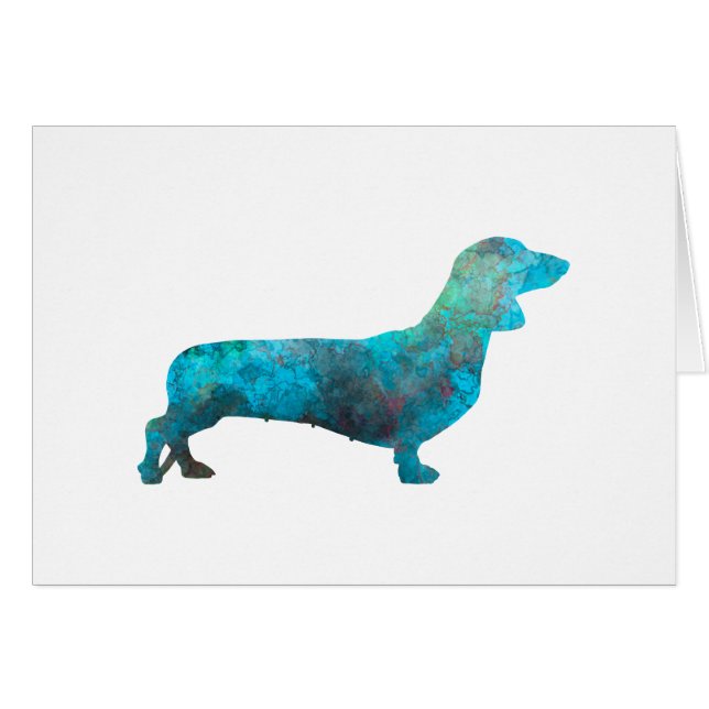 Cartão Female Dachshund in watercolor (Frente Horizontal)