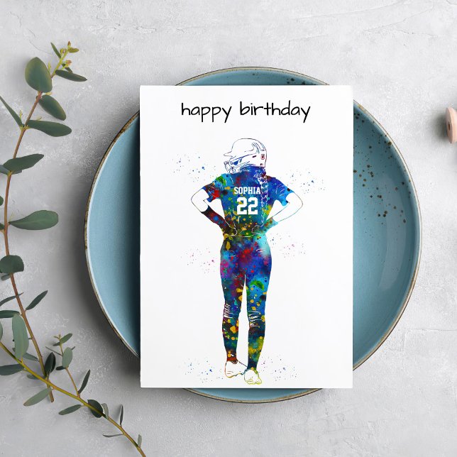 Cartão Female Softball Player (Criador carregado)